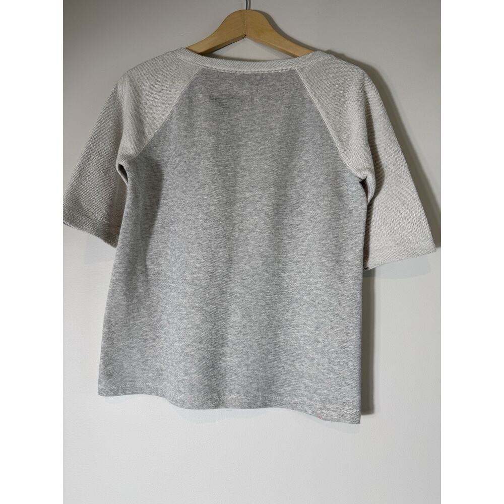Converse Sweatshirt Women Gray Round Neck 3/4 Sleeve Size S Stretch Pullover - Picture 5 of 8